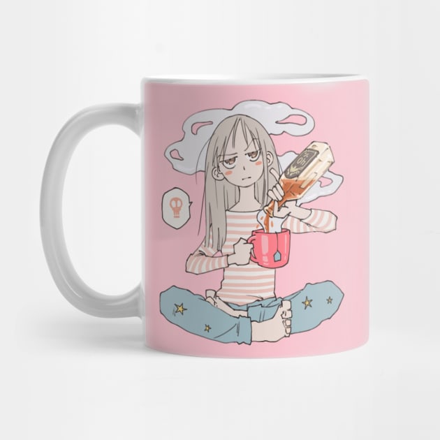 Tea Time Funny Cartoon Manga Girl by Jay Spotting